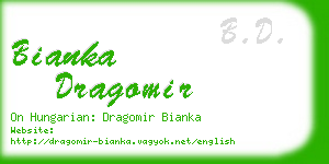 bianka dragomir business card